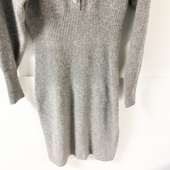 Rickie Freeman Vintage Long Sleeve wool Sweater mini Dress Gray Sz 4 holiday - Picture 7 of 9
